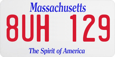MA license plate 8UH129