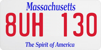MA license plate 8UH130