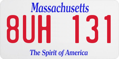 MA license plate 8UH131