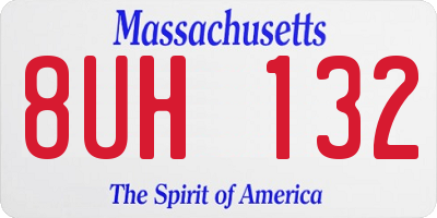 MA license plate 8UH132
