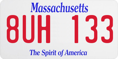 MA license plate 8UH133