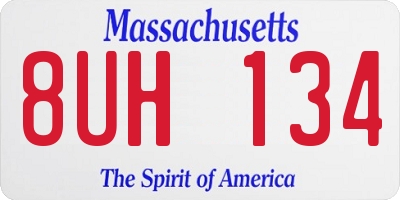 MA license plate 8UH134