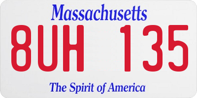 MA license plate 8UH135