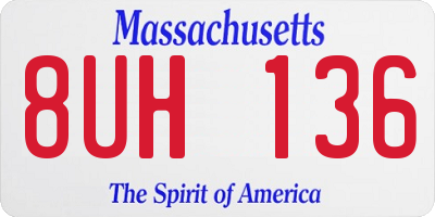 MA license plate 8UH136