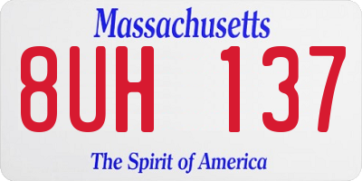 MA license plate 8UH137