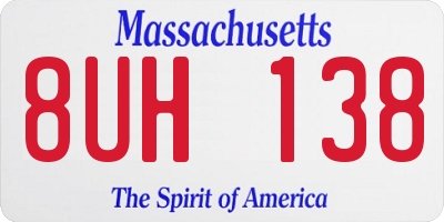 MA license plate 8UH138