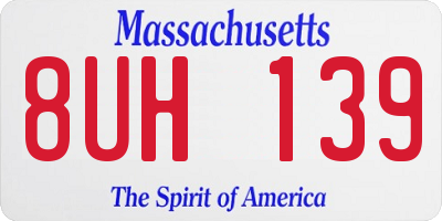 MA license plate 8UH139