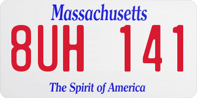 MA license plate 8UH141
