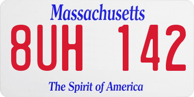 MA license plate 8UH142
