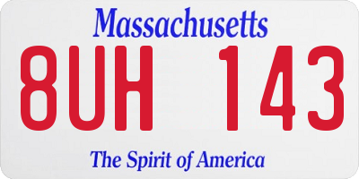 MA license plate 8UH143