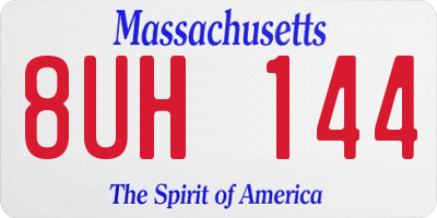 MA license plate 8UH144