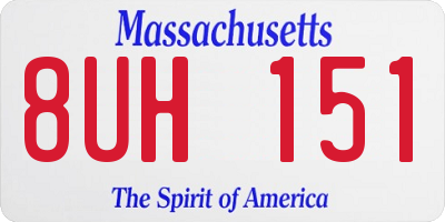 MA license plate 8UH151