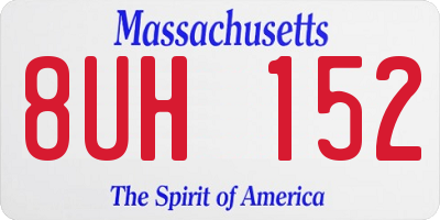MA license plate 8UH152