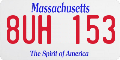 MA license plate 8UH153