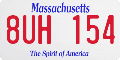 MA license plate 8UH154