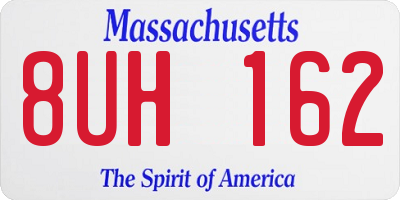 MA license plate 8UH162