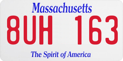 MA license plate 8UH163