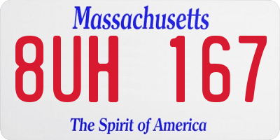 MA license plate 8UH167