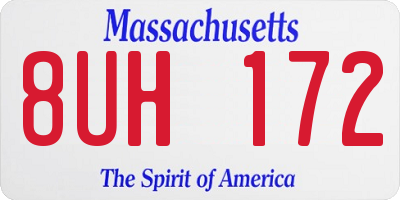 MA license plate 8UH172