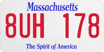MA license plate 8UH178