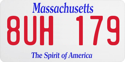 MA license plate 8UH179