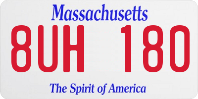 MA license plate 8UH180
