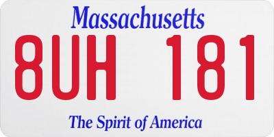 MA license plate 8UH181