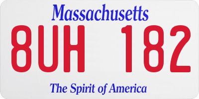 MA license plate 8UH182