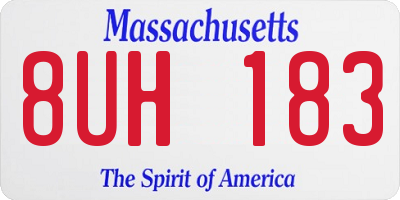 MA license plate 8UH183