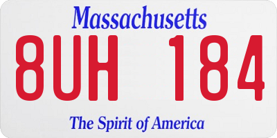 MA license plate 8UH184