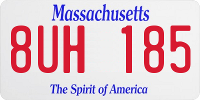 MA license plate 8UH185
