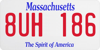 MA license plate 8UH186
