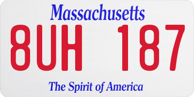 MA license plate 8UH187