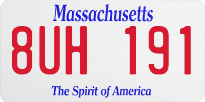 MA license plate 8UH191