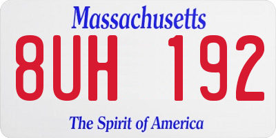 MA license plate 8UH192