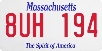 MA license plate 8UH194