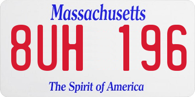 MA license plate 8UH196