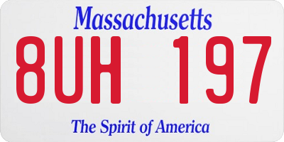 MA license plate 8UH197