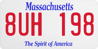 MA license plate 8UH198