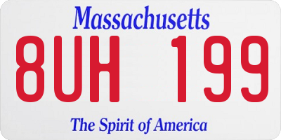 MA license plate 8UH199
