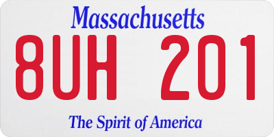 MA license plate 8UH201