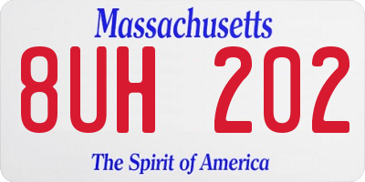 MA license plate 8UH202
