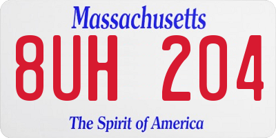 MA license plate 8UH204