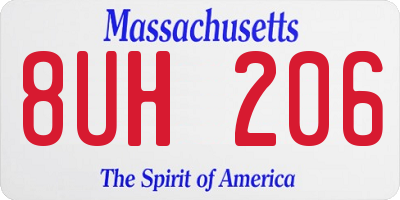 MA license plate 8UH206