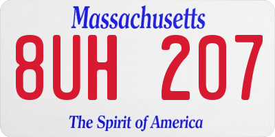 MA license plate 8UH207