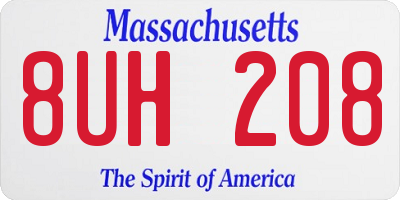 MA license plate 8UH208