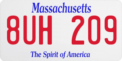 MA license plate 8UH209