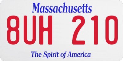 MA license plate 8UH210