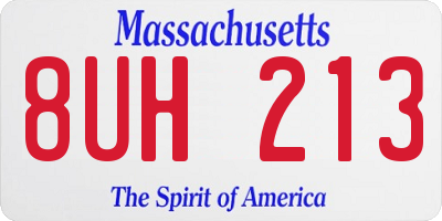 MA license plate 8UH213