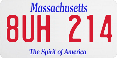 MA license plate 8UH214